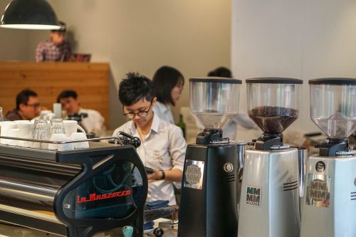 Barista at work